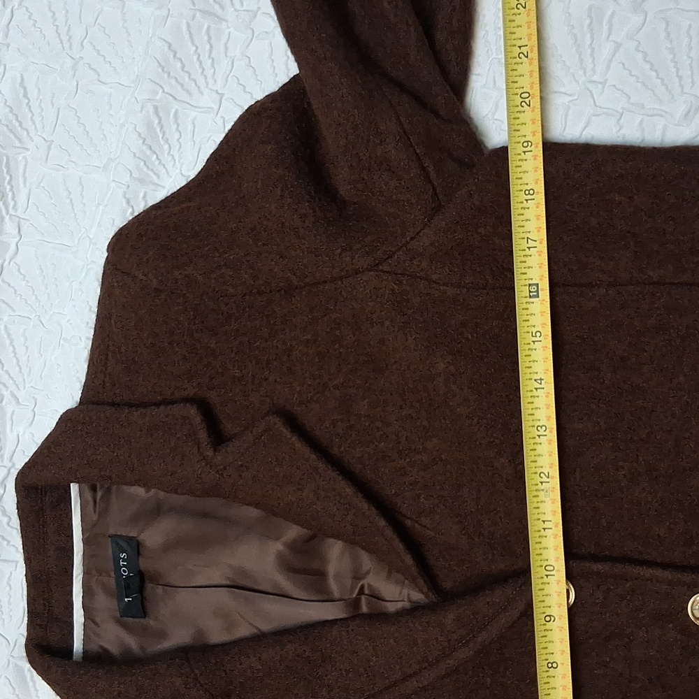 Talbots Brown Blazer with Gold Button Accents Size 12p 40% Wool - Picture 15 of 17